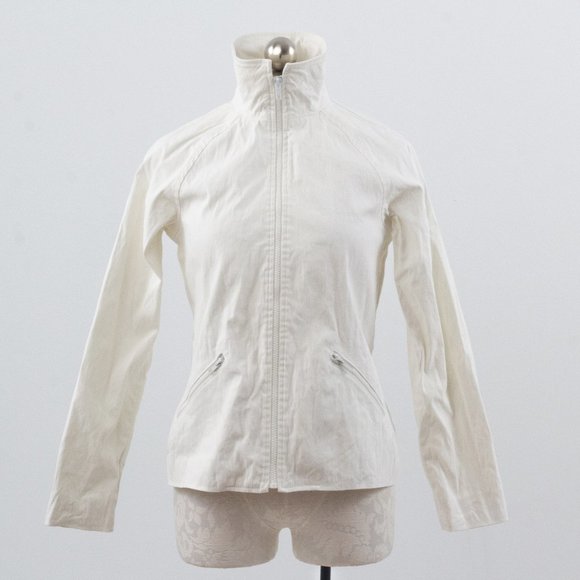 Vintage Jackets & Blazers - Vintage 90s S 100% Cotton Crisp Heavy Jacket White